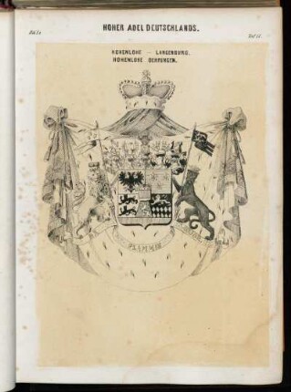 Taf. 11. Hohenlohe - Langenburg. Hohenlohe Oehringen.