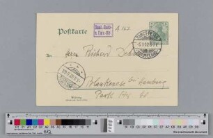Postkarte an Richard Dehmel