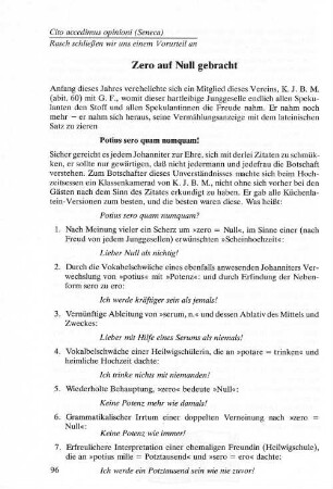 Zero auf Null gebracht