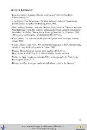 Liste empfehlenswerter Literatur
