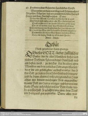 Gebät Nach gehaltener Leich-Predigt