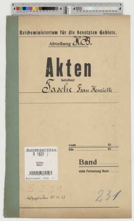 Tasche, Henriette, geb. 6.7.1901, Maschinenschreiberin