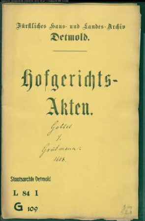 Gobbel, Dietrich zu Horn gegen Gerd Grütmann - Schuldforderung