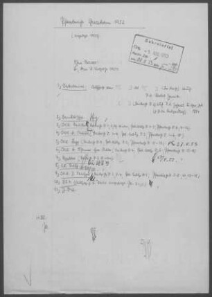 Gerabronn: Visitationsbericht mit Pfarrbericht 1952
