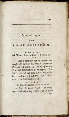 Anmerkungen zum vierten Gesange der Gärten.