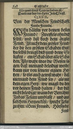 CLXXIX. Von der Menschen Feindschafft