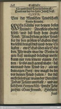 CLXXIX. Von der Menschen Feindschafft