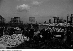 Dresden, Reportage über die Arbeit der freiwilligen Aufbauhelfer, Schüler der Prof.-Dr.-Zeigner-Schule Dresden, November 1953