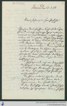 Brief vom 13.03.1898.
