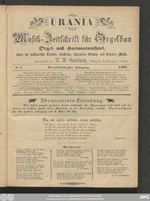No. 1. Vierundfünfzigster Jahrgang. 1897.