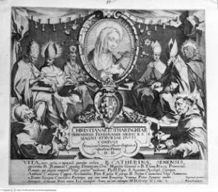 Titelblatt zu einer Stichfolge aus dem Leben der Heiligen Katharina von Siena (12 Blatt)
