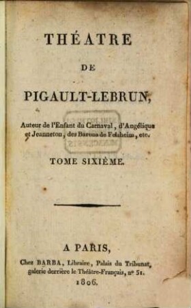 Théatre de Pigault-Lebrun, 6