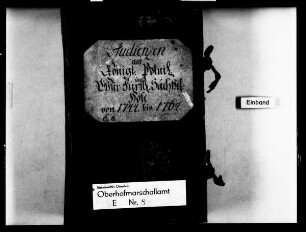 Audienzen am königlich-polnischen und kurfürstlich-sächsischen Hof