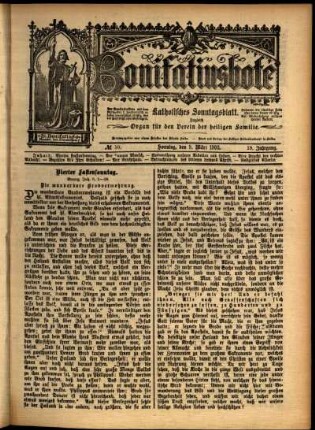 Erste Ausgabe vom Sonntag, den 09. März 1902.