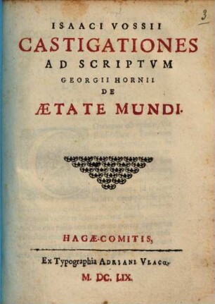 Castigationes ad scriptum Georgii Hornii de aetate mundi