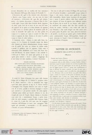 Notizie di antichità. Scoperte nella citta di Napoli. 1889-90-91