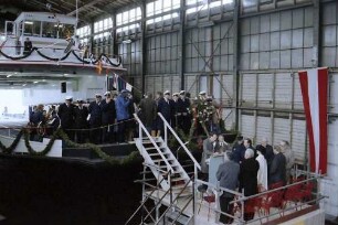 Kressbronn: Stapellauf Fährschiff M.S. Friedrichshafen, Festakt in der Bodan Werft