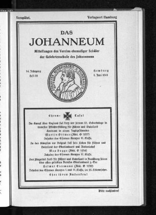 Das Johanneum 14. Jahrgang, Heft 52