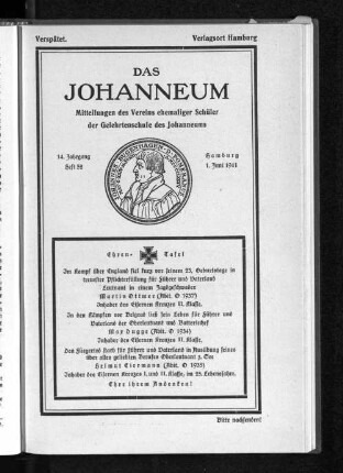 Das Johanneum 14. Jahrgang, Heft 52