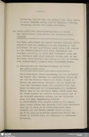 VI. Abhängigkeit des Spurenelementgehaltes in Kohlen von verschiedenen geologischen und petrographischen Faktoren