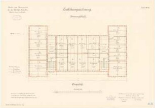 Kaserne für das Luftschiffer-Bataillon, Berlin-Jungfernheide: Kammergebäude: Grundriss Obergeschoss 1:100