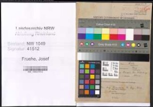 Entnazifizierung Josef Fruehe , geb. 28.09.1900 (Revisor)