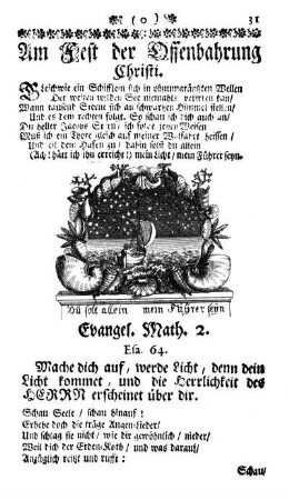 Am Fest der Offenbahrung Christi.