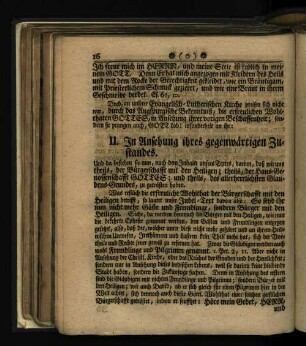 II. In Ansehung ihres gegenwärtigen Zustandes.