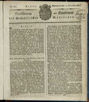 No. 183, Sonnabend den 15. December 1810