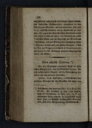 Ueber religiöse Duldung.