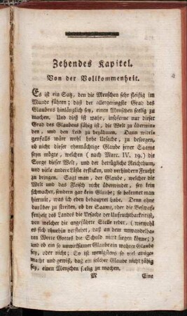 Zehendes Kapitel. Von der Vollkommenheit.