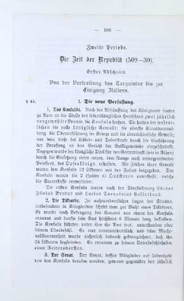 Erster Abschnitt. Von der Vertreibung des Tarquinius bis zur Einigung Italiens