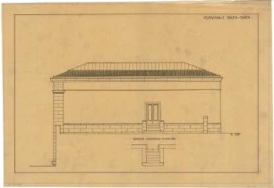 Billing, Hermann; Baden-Baden; Kunsthalle - Nördliche Seitenfassade mit neuer Tür (Grundriss; Ansicht)