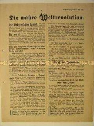 Propagandaflugblatt der Deutschen Erneuerungs-Gemeinde mit scharfer antisemitisch-rassistischer Polemik