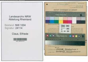 Entnazifizierung Elfriede Claus , geb. 17.08.1886 (Schneiderin)