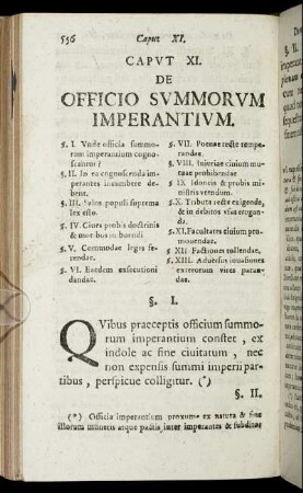 Caput XI. De Officio Summorum Imperantium.