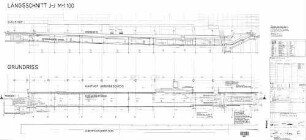 Stuttgart Hbf: Werkplan Fußgängertunnel (Kronenstraße) Längsschnitt J - J Personentunnel