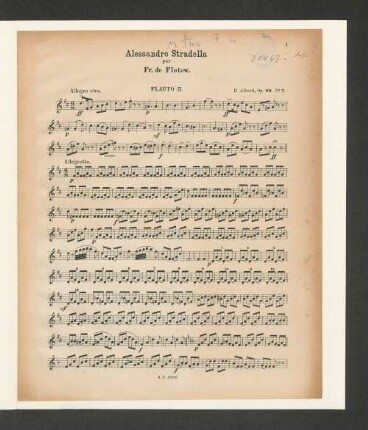 Alessandro Stradella par Fr. de Flotow. Flauto II.
