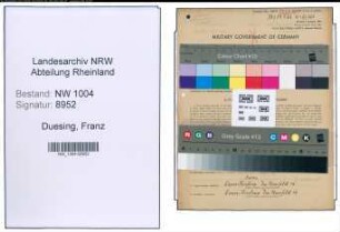 Entnazifizierung Franz Duesing , geb. 13.03.1900 (Kalkulator)