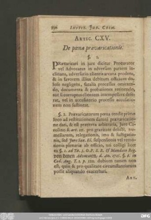 Artic. CXV. De poena praevaricationis.