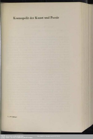 Kosmopolit der Kunst und Poesie