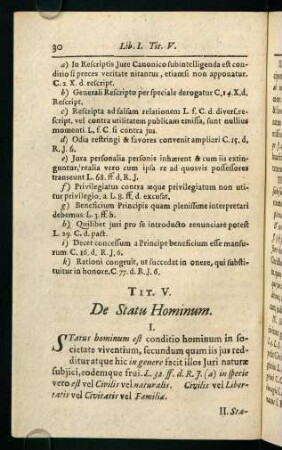 30-56, Tit. V. De Statu Hominum - Tit. XXII. De Officio Assessorum