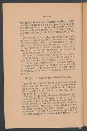 Objeto y fin de la "grafología"