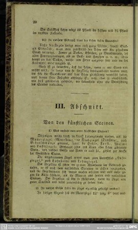 III. Abschnitt. Von den künstlichen Steinen
