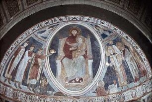 Thronende Muttergottes, umgeben von Heiligen