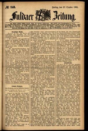 Ausgabe vom Freitag, den 27. Oktober 1882.