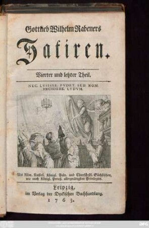 Theil 4: Gottlieb Wilhelm Rabeners Satiren