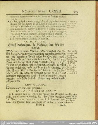 Artic. CXXVII. Straff derjenigen, so Aufruhr des Volcks machen