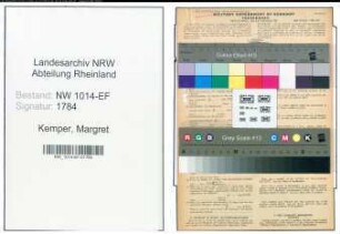 Entnazifizierung Margret Kemper , geb. 05.04.1919 (Kauffrau)