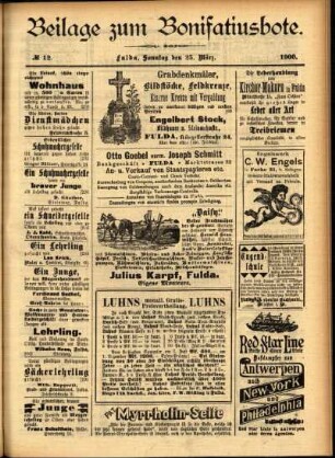 Zweite Ausgabe vom Sonntag, den 25. März 1900.